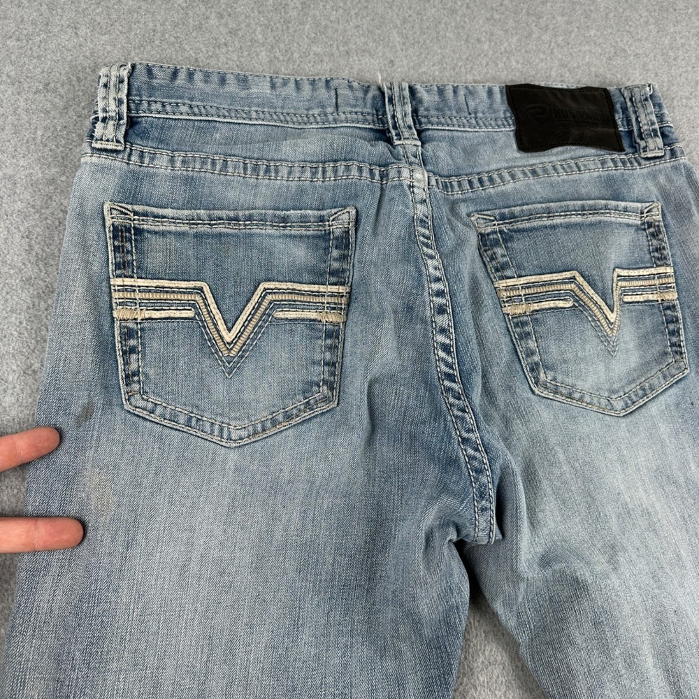 Rock & Roll Denim Jeans Men 34 Blue Revolver Straight Slim Straight Rodeo Cowboy - Picture 6 of 15